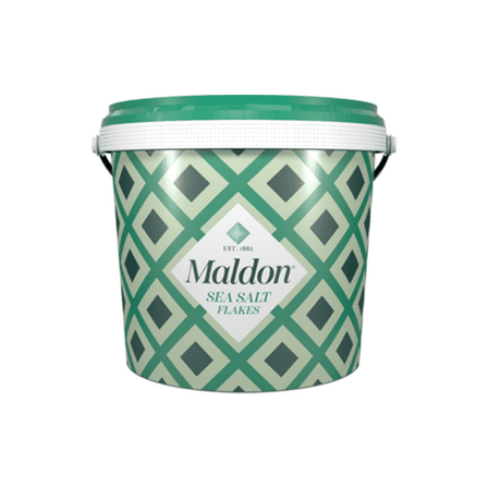 Maldon Sea Salt Flakes, Bulk Bucket, Organic Pyramid Crystals (3.1 lb)