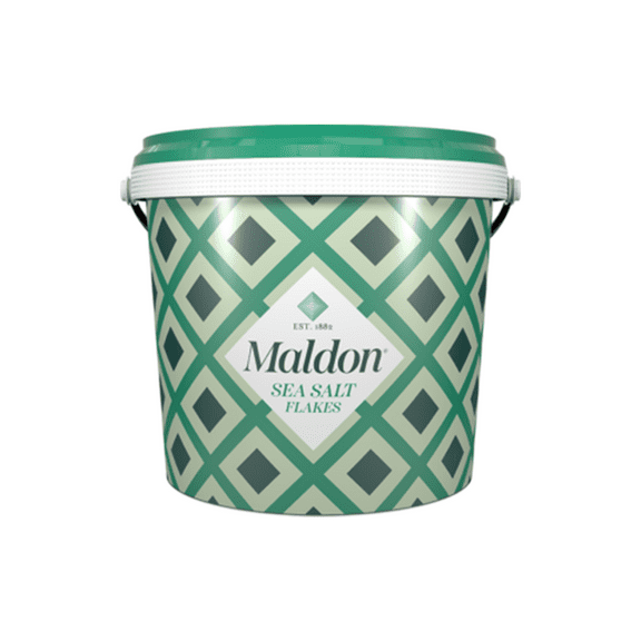 Maldon Sea Salt Flakes, Bulk Bucket, Organic Pyramid Crystals (3.1 lb)