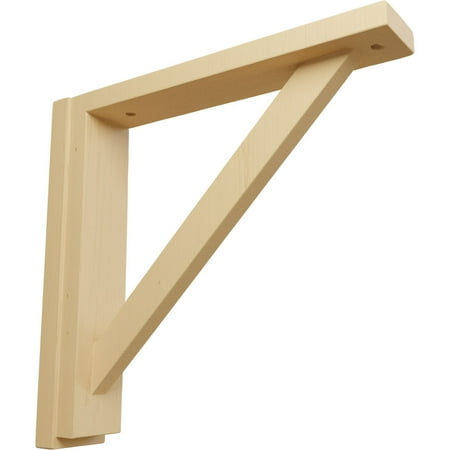 Ekena Millwork 2 1/2"W x 12 3/4"D x 12 1/4"H Traditional Shelf Bracket, Alder