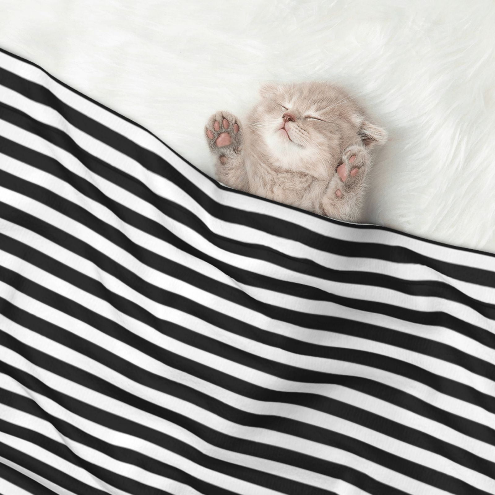 Flannel Throw Dog Blanket Black White Mosaic Vertical Stripes Soft Warm Print Pet Blankets for Small Dog Cat Puppy