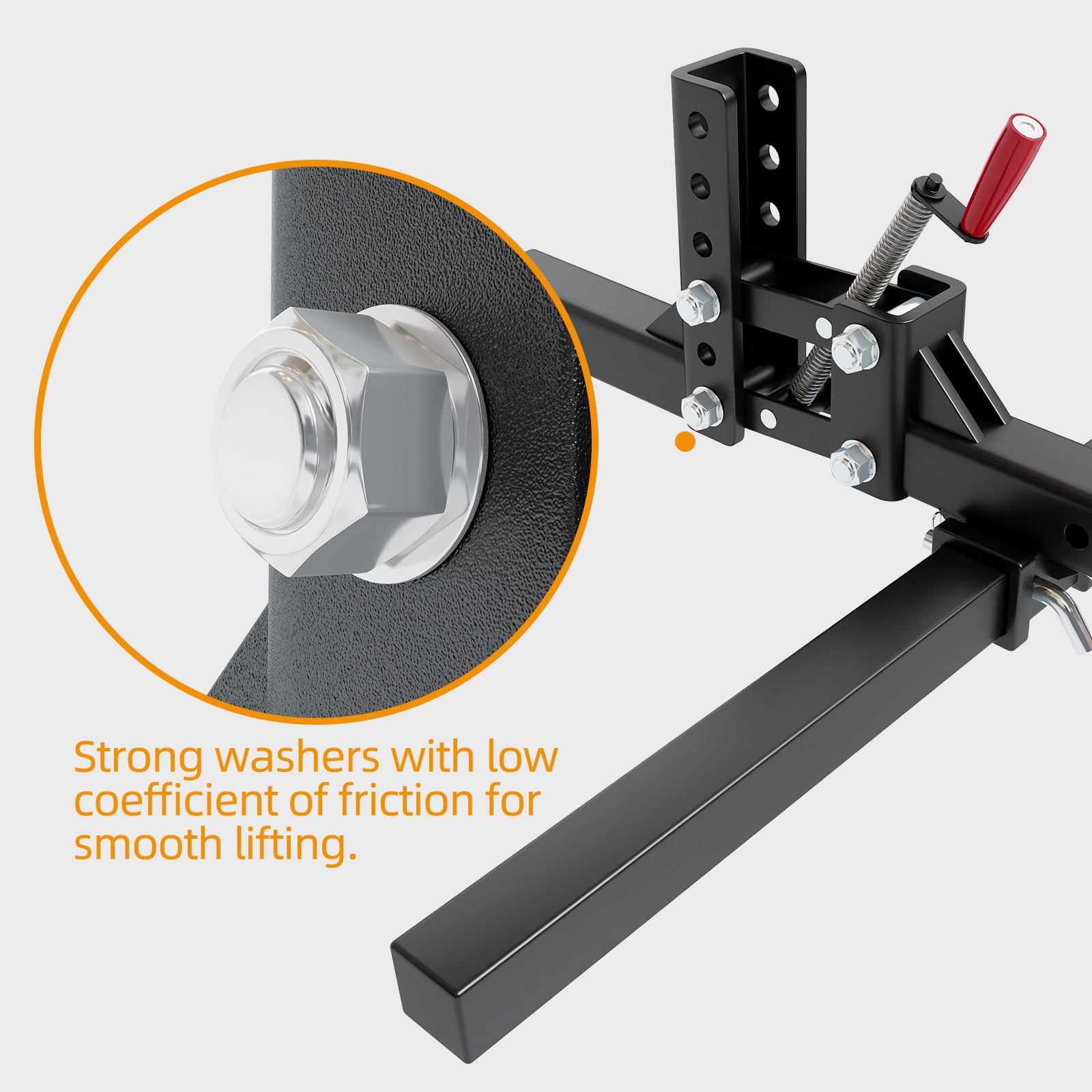 ATV/UTV Lift System Attachments,Manual Implement Lift 1-Point Implements Pro with 2" Receivers,Quick Attach Accessories for ATV,UTV,Tractors,50 Inches Width,Height Adjustments