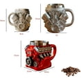 thumbnail image 6 of Yippzo Engine Themed Coffee Mug, V8 Engine Coffee Mug with Double Wall Stainless Steel Liner, Personalized 3D Mechanical Coffee Cup, Unique Gift for Car Lovers, 6 of 9