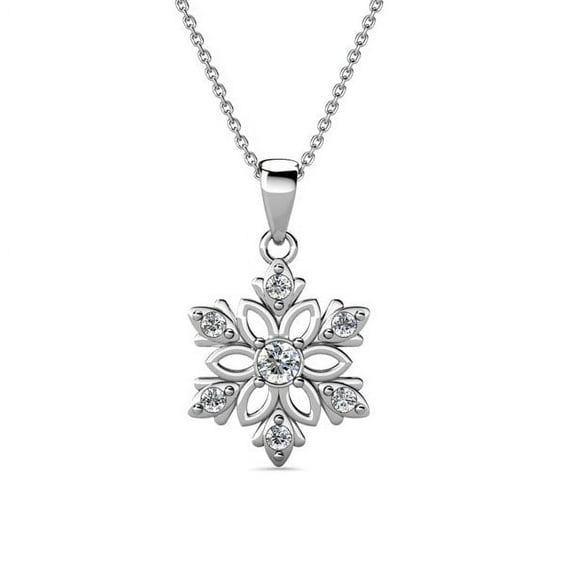 Cate & Chloe Sunny 18k White Gold Plated Pendant Necklace with Swarovski Crystals Gift for Women