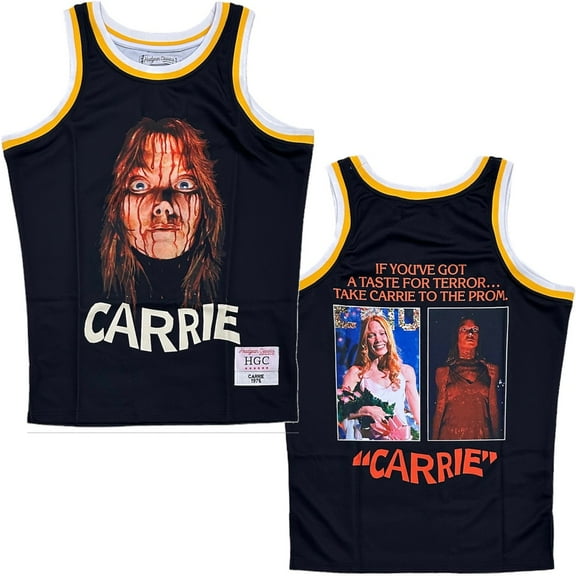 Carrie Horror Movie by Stephen King Men's Headgear Classics Basketball Jersey (Small, Black)