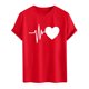 thumbnail image 4 of Tops para hombre, blusas y camisas de cuello redondo y manga corta para hombre. Camiseta/camisa informal de cuello redondo y manga corta con estampado de corazones para hombre. Tops de poliéster para, 4 of 5