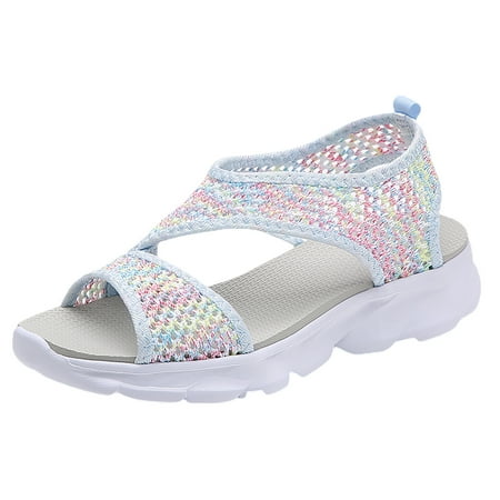

WNVMWI Sandals Women Size 12 Womens Shoes Beach Shoes Slippers Flip Flops Hiking Sandals Women Summer Mesh Beach Elatic Band Sport Casual Open Toe Wedges Soft Bottom Breathable Shoes Sandals Size 38