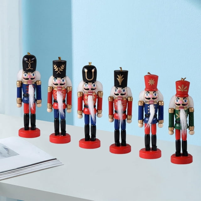 6 Piezas Figuras de Cascanueces perfecl Soldado Cascanueces
