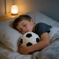 thumbnail image 4 of Soccer Ball Plush Toy - Soft Stuffed Fabric Soccer Pillow for K i d ss Indoor Play, Sports Themed Room Decor, Fluffy Soccer Cushion, 4 of 4