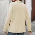 thumbnail image 6 of ZHOGXU Women's Casual Pullover Solid Color Turndown Collar Long Sleeved Button Up Fashion Soft Sweatshirt For Everyday Wear,Beige,L, 6 of 9