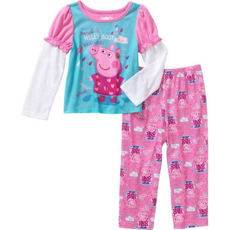 toddler girl pajamas 2pc set walmart com kids christmas pajama pants