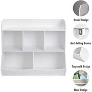UTEX Toy Storage Organizer with Bookcase, Kids Bin Storage Unit with 8 Compartments &3 Baskets Bins, Toys Box Organizer, Kids Multi Shelf Cubby for Books,Toys