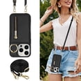 thumbnail image 3 of Funda tipo cartera con forma de bandolera Jcxtrombulous para iPhone 14 Pro, color negro, 3 of 9