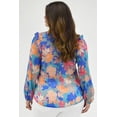 thumbnail image 3 of Blusa de chiffon estampado Roman Fashion /Tallas Extras, 2258 (Azul claro) azul 36 Roman Fashion BL-MIC-2258-AZUL, 3 of 7