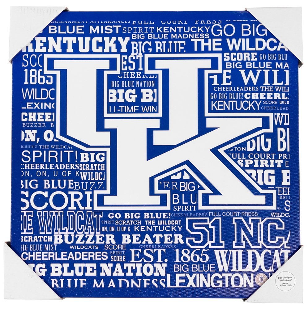 Kentucky Wildcats Typography 13x13 Canvas By Artissimo by