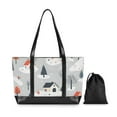 thumbnail image 7 of FORMRS Canvas Laptop Tote Bag for Women with 15.6" Computer Compartments Shoulder Handbag, Cartoon Blue Houses, 7 of 7