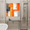 thumbnail image 4 of Wall Art Prints, Burnt Orange Grey Framed Canvas Prints for Bedroom Living Room Bathroom Office, Modern Oil Painted Art Abstract Gallery Wrap Wall Art Poster for Gifts Home Decor 20"x20", 4 of 9