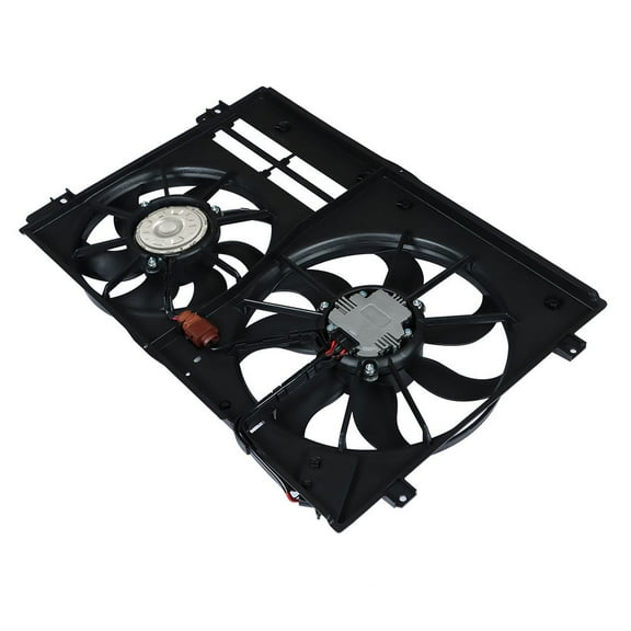Car Dual Radiator Cooling Fan Fits for 2005-2017 Audi A3 TT Quattro, 2005-2015 Volkswagen Jetta Passat 1.8L 1.9L 2.0L 2.5L 3.2L 3.6L