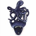 thumbnail image 2 of Rustic Dark Blue Cast Iron Wall Mounted Octopus Bottle Opener 6", 2 of 3
