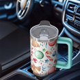 thumbnail image 5 of Festive Snowflake 30oz Tumbler with Handle and Straw Lid, Christmas Winter Stainless Steel Coffee Cup, Holiday Insulated Mug, Gifts for Women, 5 of 5