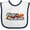 White and Navy, variant on Inktastic Kickin' it Old School with Weathered Retro Stripe Boys or Girls Baby Bib