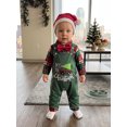 thumbnail image 3 of Cjfdfy Newborn Baby Boy Christmas Fall Outfit Plaid Bow Long Sleeve Romper Overalls Pants And Santa Hat Infant Cute My 1St Christmas Fall Winter Clothes 0-18M, 3 of 9