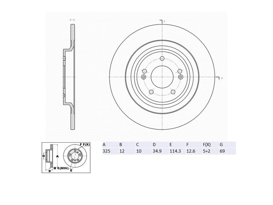 Winstop Brake Rotor, Rear WS258506, Hyundai Santa Cruz 2023-2022