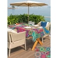 thumbnail image 4 of Outdoor Tablecloth with Umbrella Hole and Zipper, Colorful Ethnic Rectangle Table Cloth 60x120 Inch Waterproof Tablecloth, National Modern Geometric Red Green Picnic Table Cover for Patio Camping, 4 of 7