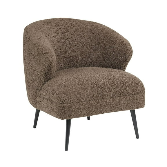 Lexicon Woodway Boucle Accent Chair in Brown