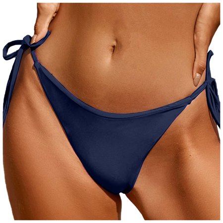 Womens Bikini Bottom Women Strappy Bikini Bottom High Waisted Ruffle Tummy Control Tankini Swimsuit Bathing Suit Bottoms