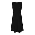 thumbnail image 5 of Trendy SMihono Women's Summer Sleeveless Mini Dress V Neck Hollow Out Eyelet High Waist A Line Swing Short Party Dresses Black XL, 5 of 9