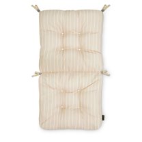 Patio Chair Cushion, Soft Beige, Stripe, 21”W x 19”D (seat) x 22.5”H (back)