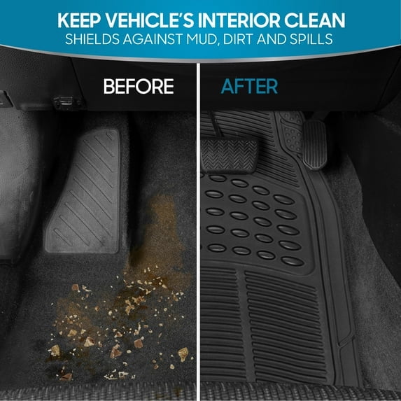 Xueyu Floor Mats, 3-Piece All-Weather Car Mat with Universal Fit Design, Durable Car Floor Mats with Capture Ridges, Waterproof for Cars Trucks SUV