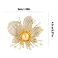thumbnail image 5 of Misright Stylish Floral Crystal Pearls Brooch Dainty Alloy Pin For Dress Scarf Gift, 5 of 8