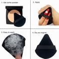 thumbnail image 5 of 6 pieces of velvet triangle powder puff facial soft makeup powder puff, used to mix and apply loose or compact powder, makeup powder puff set makeup powder puff (Black skin), 5 of 5