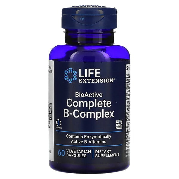 Life Extension | Complejo B completo bioactivo, 60 cápsulas. Suplemento que Favorece la salud del cerebro, las células y los órganos.