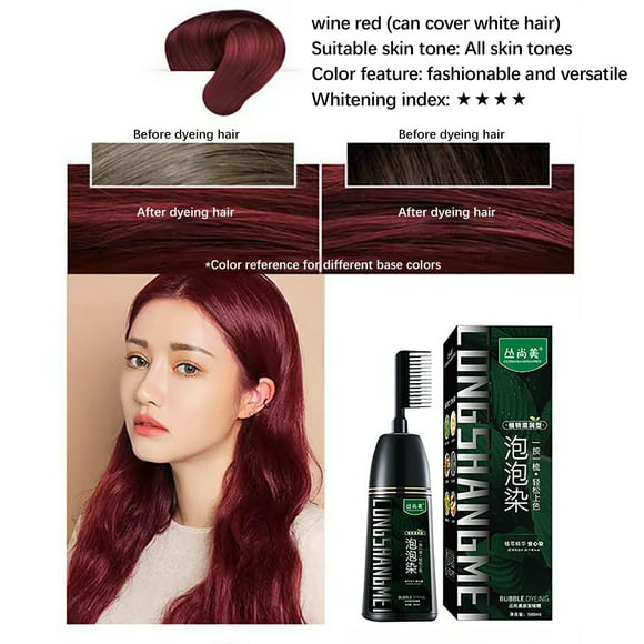 Summer Savings! Gspmoly Hair Dye Brush, Plant Hair Tint , Hair Color for Gray Hair Coverage , Instant Natural Hair Tint for Women and Man Hair Coloring Kit
