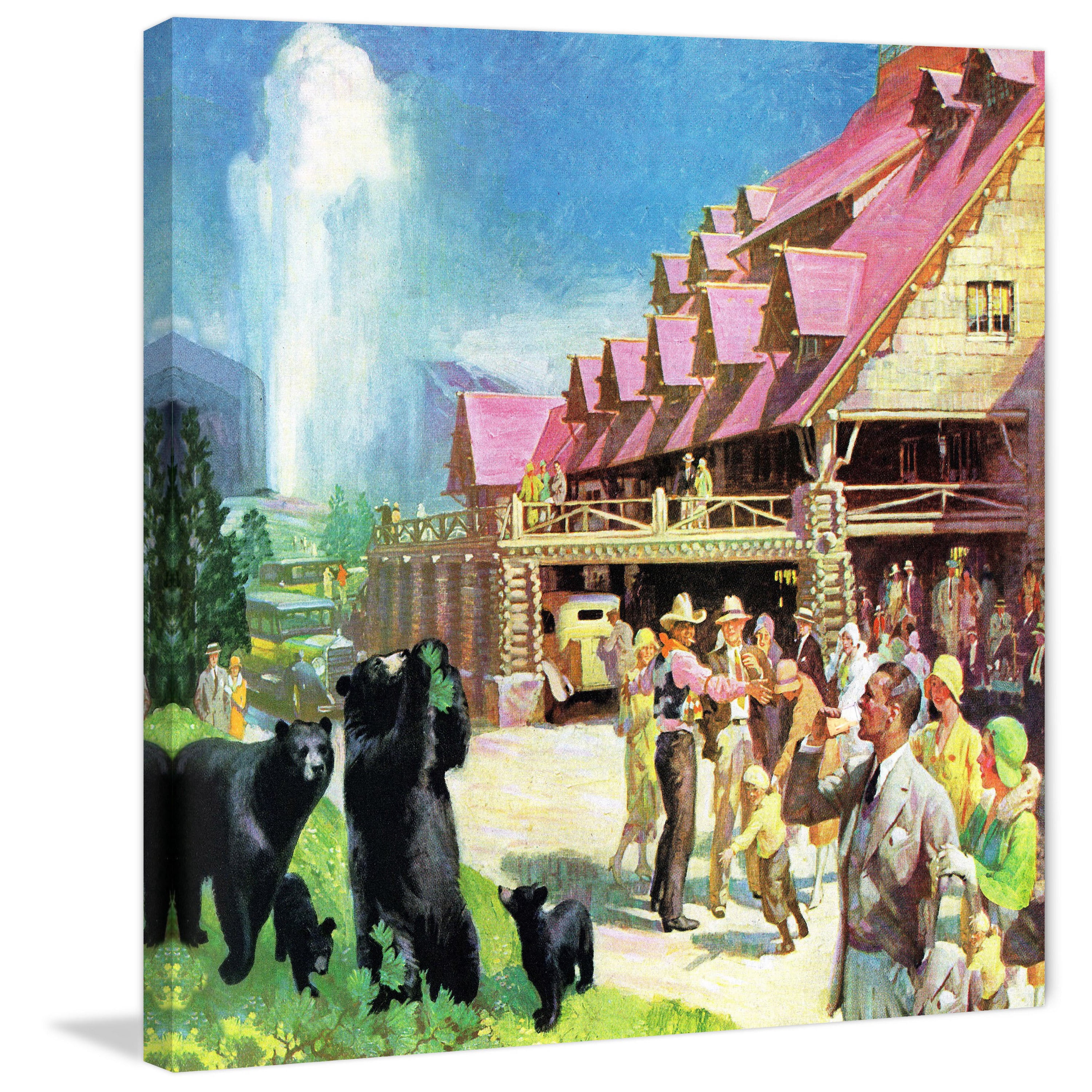"Yellowstone Inn" Painting Print on Wrapped Canvas
