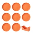 thumbnail image 2 of Sioweci 8Pcs Lightweight Plastic Plates Unbreakable Reusable Dinner Plates Dishwasher Safe Colorful Plates for Kitchen Everyday Camping Plates Orange Round, 2 of 13