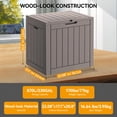 thumbnail image 2 of LHBCraft 31-Gallon Lockable Resin Deck Box, Waterproof Outdoor Storage Box for Patio Cushions & Accessories, 2 of 7