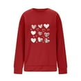 thumbnail image 5 of FDGIU ‌‌‌‌Women's Valentine's Day Sweatshirt, Love Heart Print Long Sleeve Crewneck Pullover for Casual Wear & Gift Giving, 5 of 5
