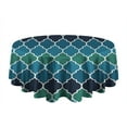 thumbnail image 5 of Blue Green Checkered Pattern Round Tablecloth 60"x60",Wrinkle Wipeable Table Cloth for Kitchen Dining Room Picnic Patio Party, 5 of 6