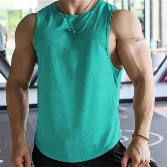 Miluxas Men's Tank Top Sleeveless Shirt Lightweight Muscle Tank Tee Shirt Sky Blue 8(XL)