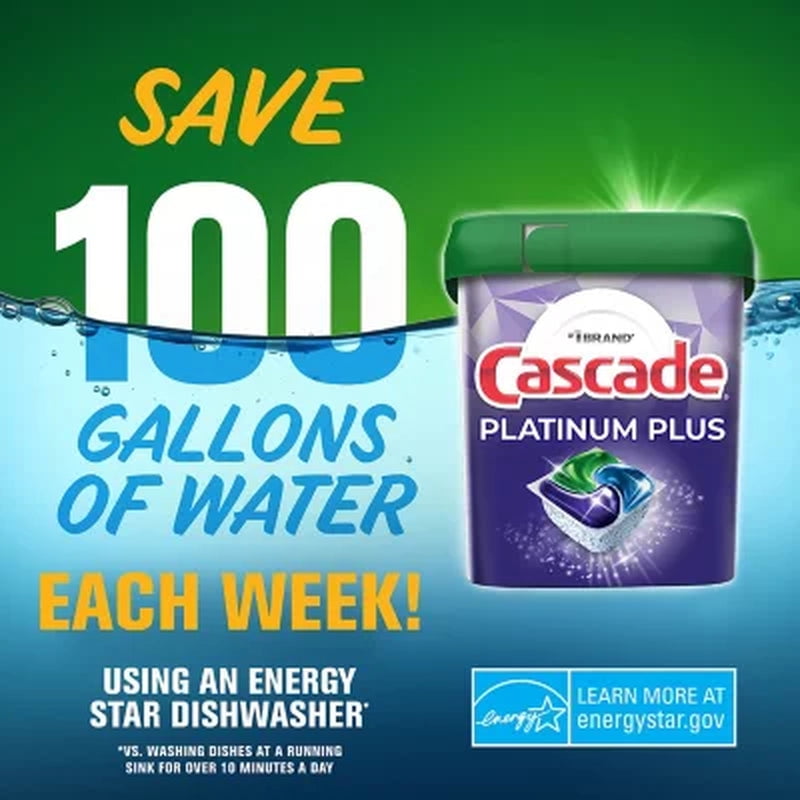 Cascade Platinum Plus Dishwasher Detergent Action Pacs, Fresh scent, 81 ct.