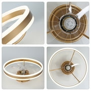 20 Gold Flush Mount Reversible Ceiling Fan with APP Control, 6-Speed Low Profile Ceiling Fan with Light and Remote
