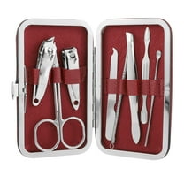 Unique Bargains 1 Set Manicure Set Professional Nail Clippers Kit for Travel or Home Red