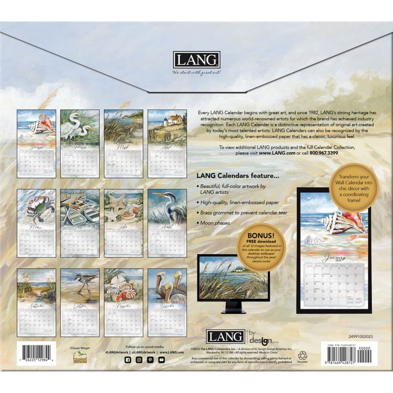 Coastal Shores 2024 Wall Calendar (Other) - Walmart.com
