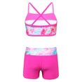 thumbnail image 2 of renvena Kids Girls 2 Piece Mermaid Tankini Swimwear Sport Strappy Crop Tops with Bottoms Swim Set A Colorful Fish Scales 12, 2 of 7