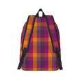 thumbnail image 2 of Yiaed Purple Yellow Buffalo Plaid Print Backpack, Premium Laptop Backpack, Travel Backpack for Women, Lightweight Backpacks, Comfortable Back Pack-Small, 2 of 7