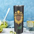 thumbnail image 4 of Sunflower Tumbler 20oz Tumblers with Lid and Straw Insulated Skinny Tumblers Plants Coffee Tumbler Stainless Steel Travel Mug Reusable Cups Thermal Cup for Man Woman white26 600ml (20oz), 4 of 5