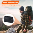 thumbnail image 4 of Teléfono Hombres PU Bolsos de cuero Color sólido Riñonera Cremallera Riñonera Negro, 4 of 5